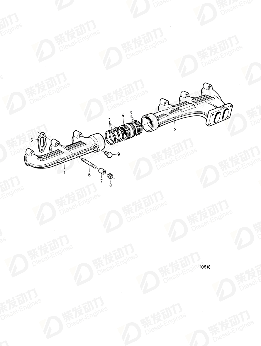 VOLVO Exhaust pipe 849062 Drawing